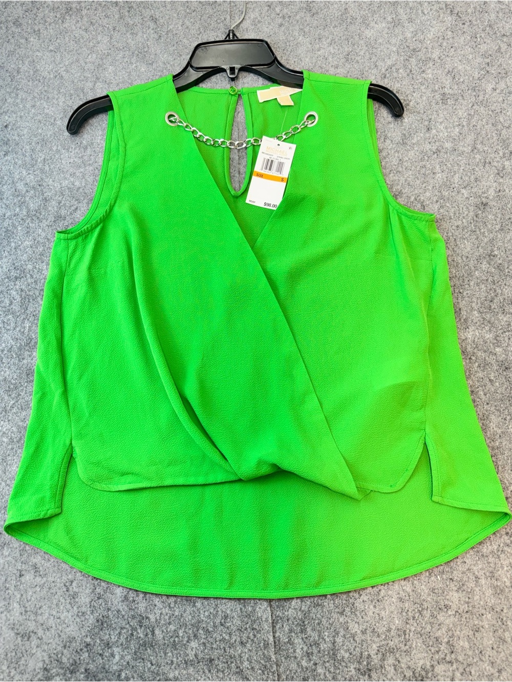 MICHAEL MICHAEL KORS
Womens Textured Chain Detail Vented Hem Sleeveless